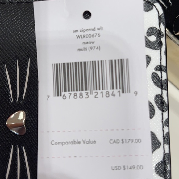 Kate Spade meow cat small zip around wallet - Picture 9 of 9